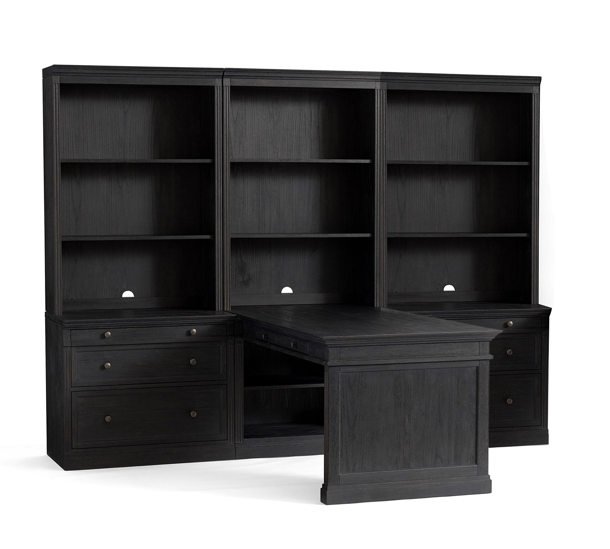 Livingston Peninsula Desk with 105" Bookcase Suite