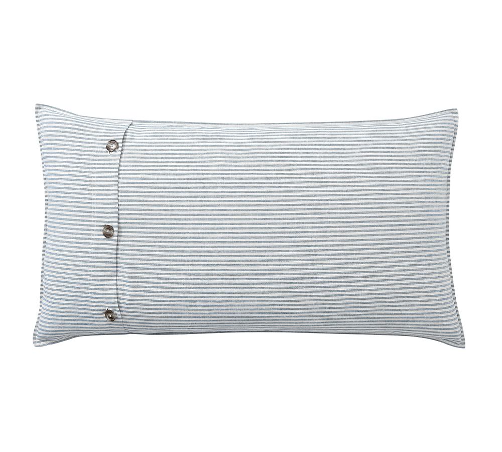 Wheaton Striped Cotton Linen Sham - Chambray, King