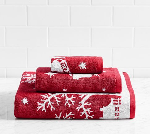 Sleigh Bell Reversible Jacquard Bath Towel