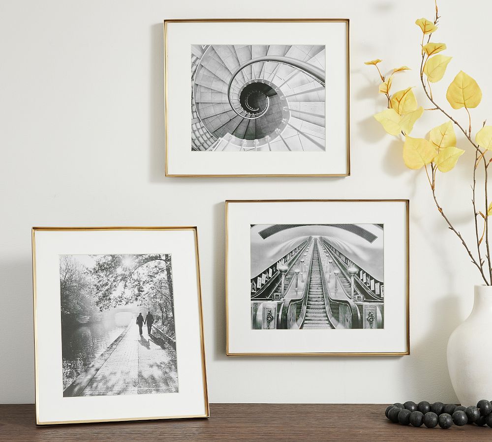 Stowe Modern Metal Frames - Set of 3, 11x13 Frame (8x10 Opening) - Brass