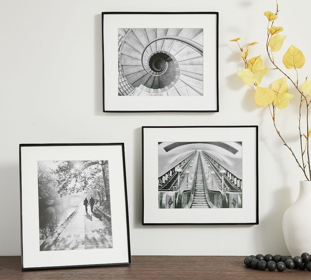 Stowe Modern Metal Frames - Set of 3, 11x13 Frame, Black