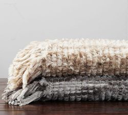 Faux Fur Woven Fringe Throw