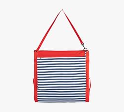 Beach Mat Convertible Tote - Blue Pinstripe