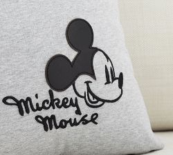 Disney Mickey Mouse Faux Leather Applique Pillow Cover