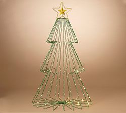 Lit Green Tree, Set Of 2