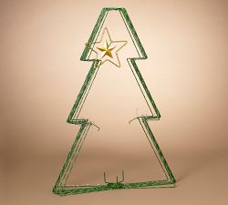 Lit Green Tree, Set Of 2