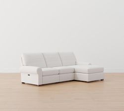 Turner Roll Arm Power Reclining Chaise Sectional (105"&ndash;117")