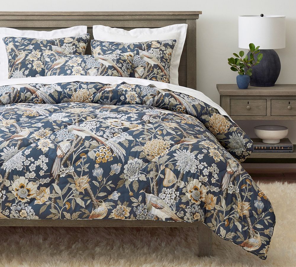 Bloom Sateen Comforter Sham- Blue Set of 2
