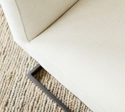 Classic Upholstered Metal Cantilever Dining Chair