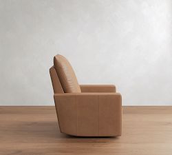 Larkspur Square Leather Power Swivel Glider Recliner