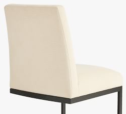 Classic Upholstered Metal Cantilever Dining Chair