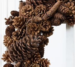 Faux Pinecone Wreath &amp; Garland