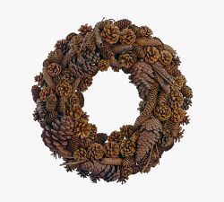 Faux Pinecone Wreath &amp; Garland