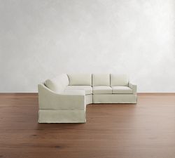 York Slope Arm Slipcovered 3-Piece L-Shaped Wedge Sleeper Sectional (117")