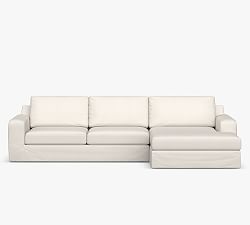 Big Sur Slipcovered 2-Piece Double Chaise Outdoor Sectional (125")