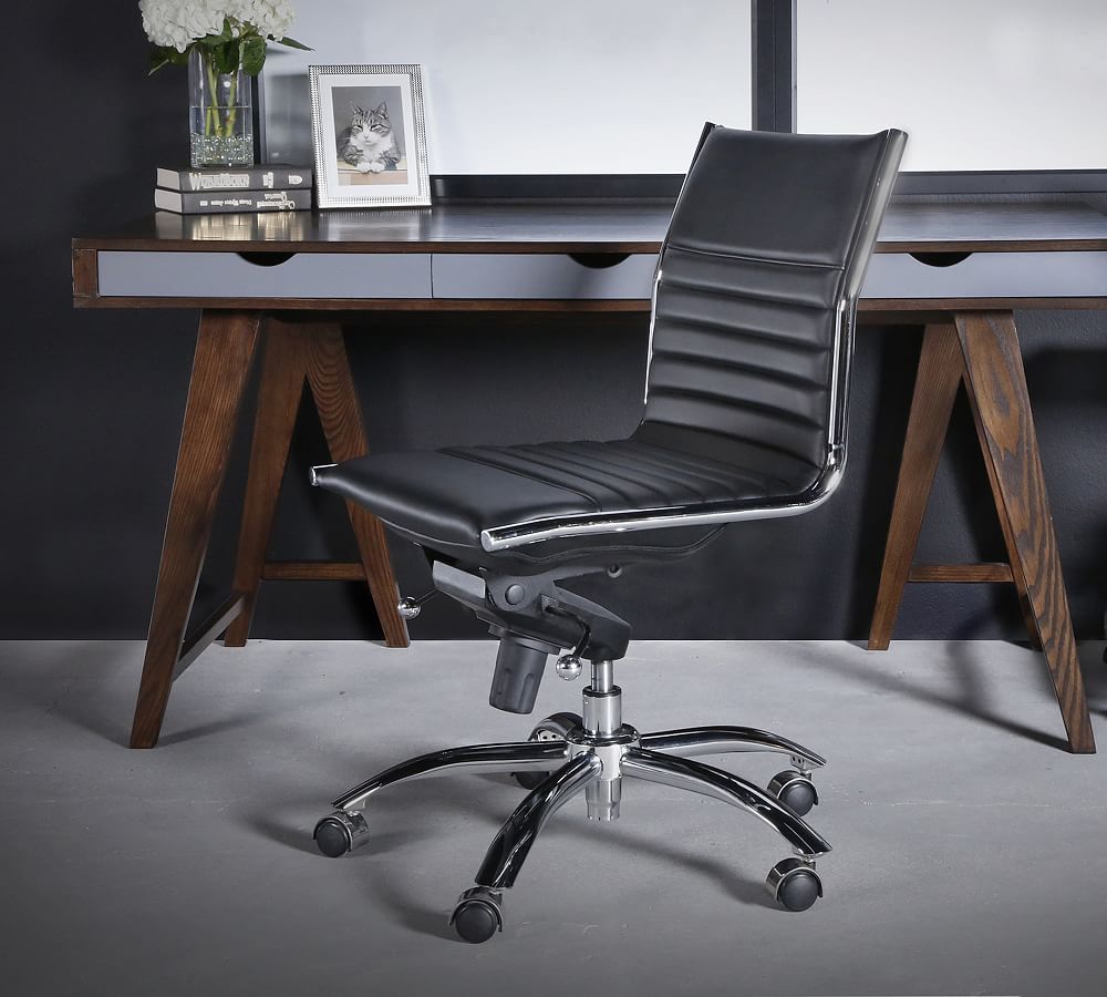 Fowler Armless Swivel Desk Chair by Pottery Barn