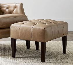Champlain Tufted Wingback Leather Ottoman