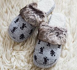 Disney Mickey Mouse Faux Fur Trimmed Slippers