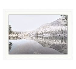 First Lake Snow Framed Print