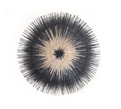 Handwoven Black Sun Circle Wall Art