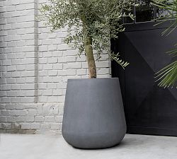 Lightweight Rounded Cylinder Fiberstone Planters