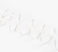 Ribbon Wrap Connectable Warm White String Lights On Silver Wire