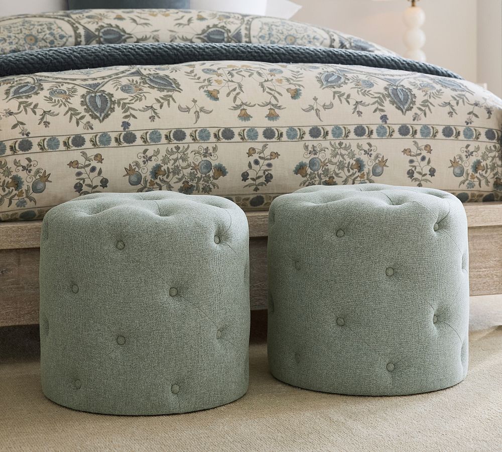 Tufted Upholstered Accent Stool by Pottery Barn