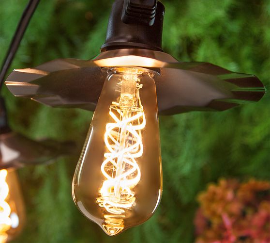 Warm White ST64 Patio String Lights With Copper Shades, 35'