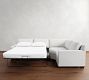York Square Arm 3-Piece Wedge Sleeper Sectional (117")