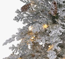 Lit Flocked Montana Down Swept Spruce Artificial Christmas Tree