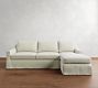 York Slope Arm Slipcovered Chaise Sleeper Sectional (99")