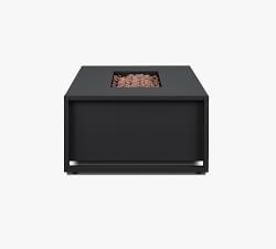 Asher Metal Rectangular Propane Fire Pit Table with Lid Cover (52")