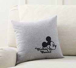 Disney Mickey Mouse Faux Leather Applique Pillow Cover