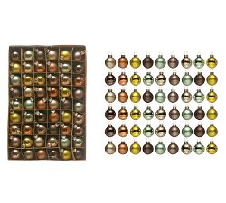 One Inch Round Glass Ornaments, Set Of 54