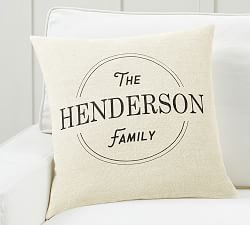 Personalized Family Linen Pillow Cover
