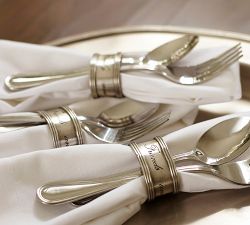 Antique Silver Sentiment Napkin Rings