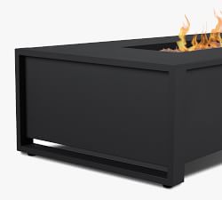 Asher Metal Rectangular Propane Fire Pit Table with Lid Cover (52")