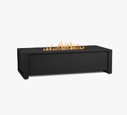 Asher Metal Rectangular Propane Fire Pit Table with Lid Cover (52")