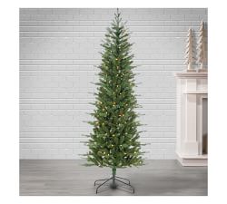 Lit Faux Natural Cut Narrow Dover Pine Tree