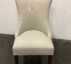 Open Box: Hayes Non-Tufted Upholstered Dining Chair - Performance Chateau Basketweave Oatmeal, Espresso Legs