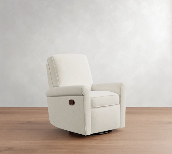 PB Comfort Roll Arm Swivel Recliner by Pottery Barn