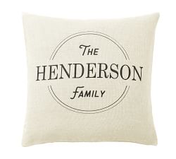 Personalized Family Linen Pillow Cover