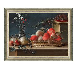 Still Life With Fruit And Crystal Vase Framed Print