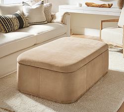 Lawton Leather Ottoman