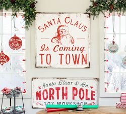 Santa Claus Is Coming To Town Vintage Wall Art