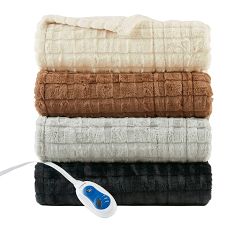 Beautyrest Textured Faux Fur Heated Throw