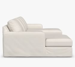 Big Sur Slipcovered 3-Piece Double Chaise Outdoor Sectional (166")