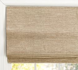 Custom Emery Linen Cordless Roman Blackout Shade