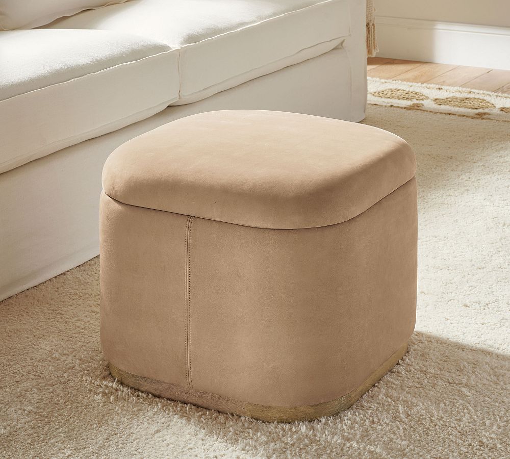 Lawton Leather Stool by Pottery Barn