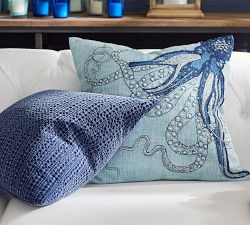 Octopus Tentacle Embroidered Pillow Cover
